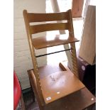 A Scandinavian child's high chair.