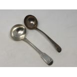 Two Georgian silver ladles