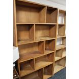 A multi section plywood bookcase CONDITION REPORT: 182cm high by 92cm wide by 25cm