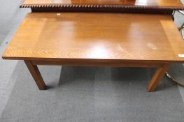 An oak low coffee table