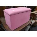 A pink storage box