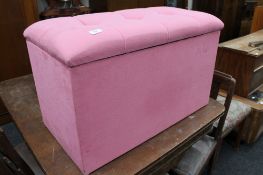 A pink storage box