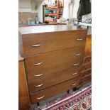 A mid century five drawer chest
