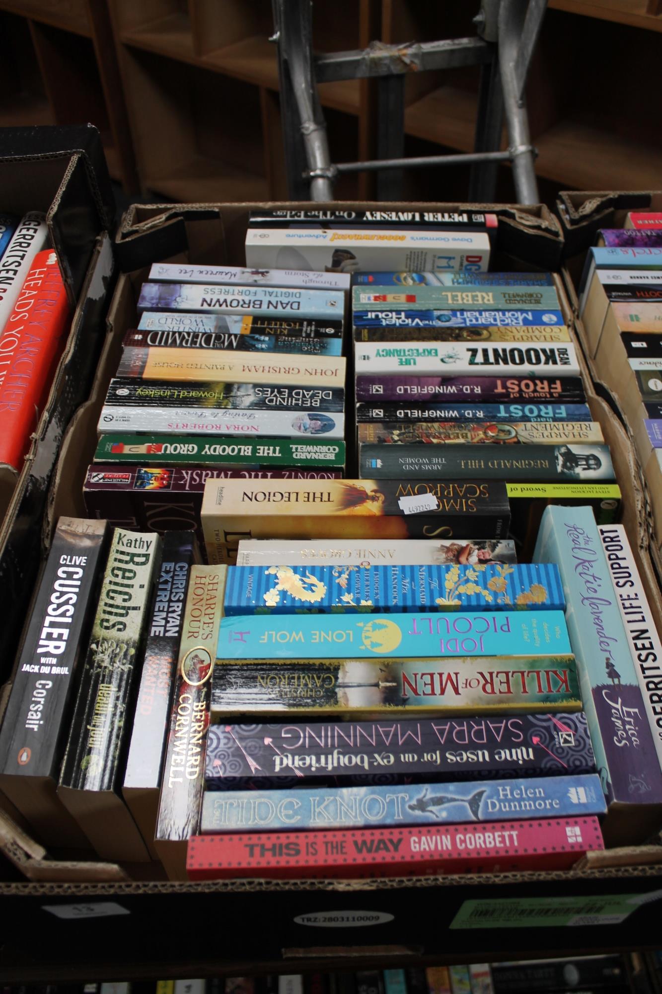 A box of paperback books