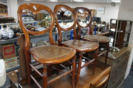 Three Victorian beech bedroom chairs