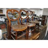 Three Victorian beech bedroom chairs