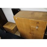 A mid century Meredew furniture gentleman's wardrobe and dressing chest