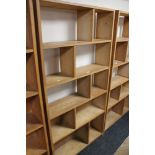 A multi section plywood bookcase CONDITION REPORT: 181cm high by 92cm wide by 24cm