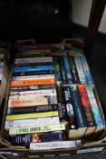 A box of paperback books