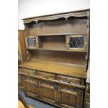 A carved oak dresser