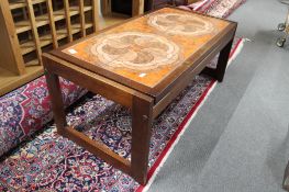 A contemporary tiled coffee table