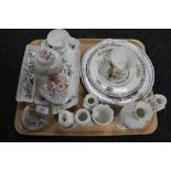 A tray of decorative china,