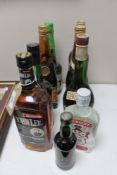 A tray of alcohol, special reserve port, John lee whisky,