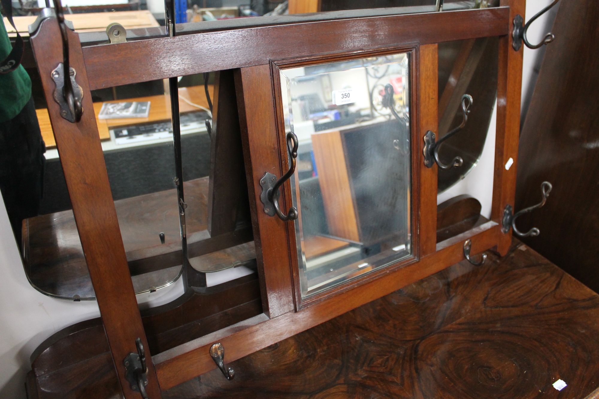 An Edwardian mahogany mirrored hall stand