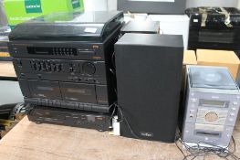 A Pye stereo system and Sanyo mini system