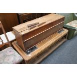 A contemporary low coffee table and a Fidelity radiogram