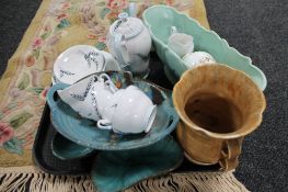 A tray of various china,