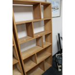 A multi section plywood bookcase CONDITION REPORT: 181cm high by 92cm wide by 24cm