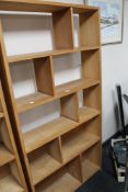 A multi section plywood bookcase CONDITION REPORT: 181cm high by 92cm wide by 24cm