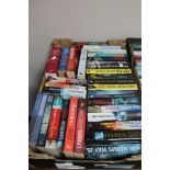 A box of paperback books