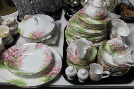 A tray of Royal Albert Blossom Time tea and dinner ware