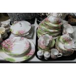 A tray of Royal Albert Blossom Time tea and dinner ware