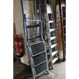 Two sets of metal steps