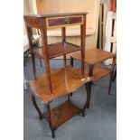 An Edwardian occasional table and two further tables