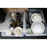 Two boxes of china, dinner ware,