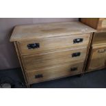 An Edwardian three drawer chest