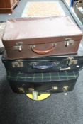 Three vintage suitcases