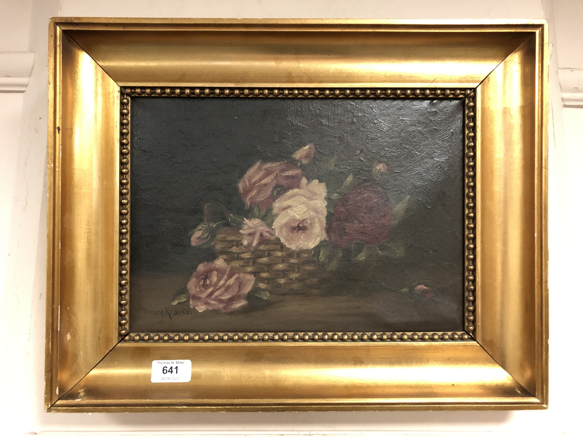 Continental school : oil on canvas depicting still life with flowers