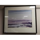 A limited edition signed colour print by Cartmel Crossley - coastal view