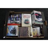 A crate of British steam dvds,