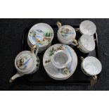 An early 20th century Japanese coffee set with geisha decoration