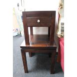 A hardwood lamp table fitted a drawer together with a further occasional table