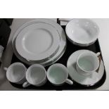 A tray of Royal Worcester Classical Platinum table ware