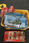 A box of Airfix kits,