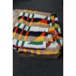 A box of woolen blankets