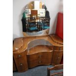 An early 20th century walnut mirrored dressing table