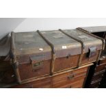 A cane bound vintage trunk