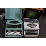 Three vintage typewriters