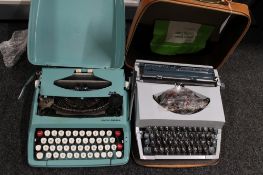 Three vintage typewriters