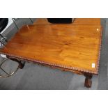 A reproduction mahogany coffee table