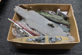 A box of kit model boats etc