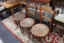 Three Thonet bentwood chairs