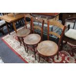 Three Thonet bentwood chairs