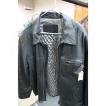 A black gent's leather coat