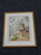 Louis van Staaten (Dutch 1859 - 1924) : Papendrecht, watercolour, signed, 40 cm x 31 cm, framed.