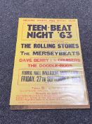 A framed advertising poster - Teen Beat night 1963